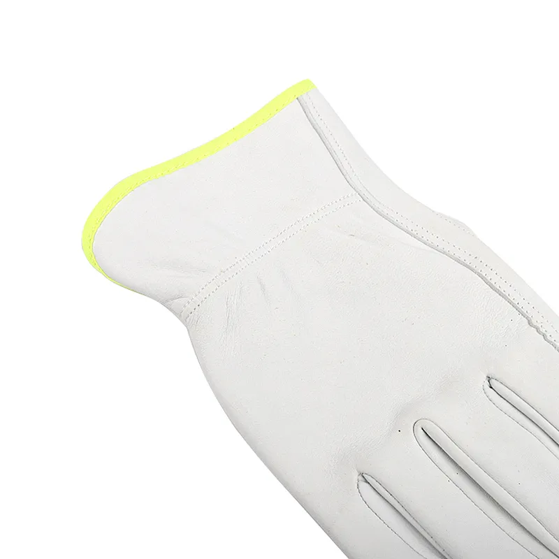 Hot sales Grade AB whole sheepskin white flexible thumb Driver leather work safety gloves