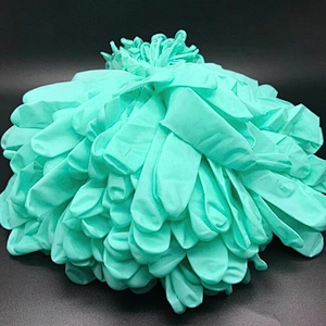 Manufacturer touch screen green highest quality nitrile gloves Wholesale powder free family expenses green work gloves
