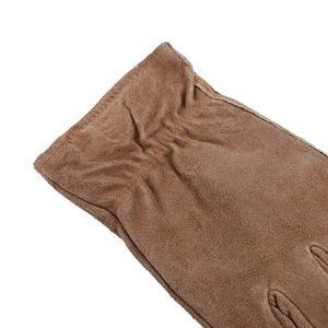 hot sale grade AB cow top-grain leather dark brown warm winter safety driver working gloves