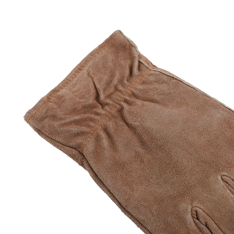 hot sale grade AB cow top-grain leather dark brown warm winter safety driver working gloves