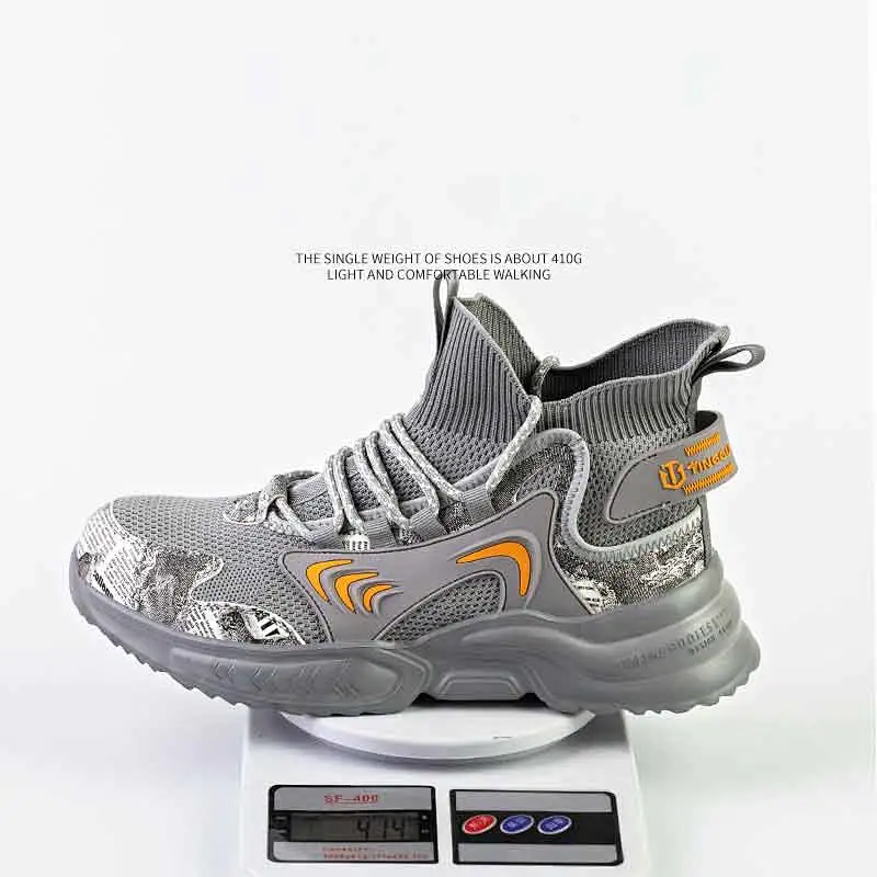 Wholesale steel baotou anti hit anti puncture high help lightweight fashion safety shoes cargo shoes tide shoes