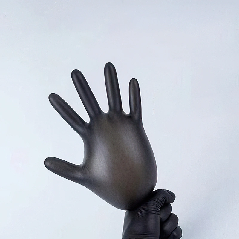 Thick Black Nitrile  For Tattoo Powder Free Strong Nitrile  Disposable For Salon Skin Friendly