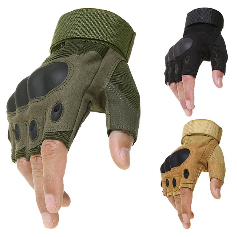 high quality sweat absorbent breathable camouflage outdoor combat half finger gloves tactical