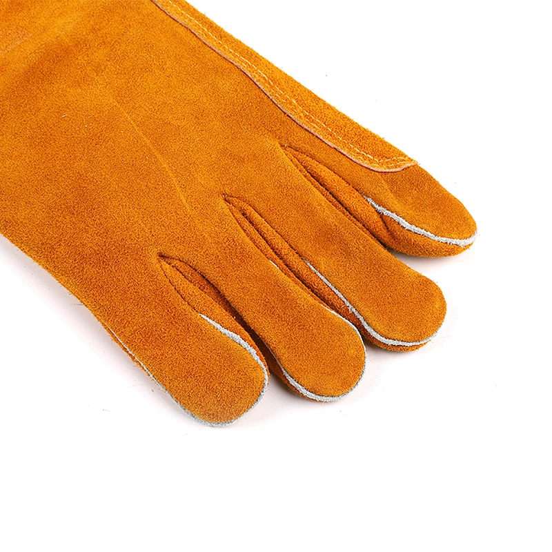 grade AB yellow heat resistant oven breathable argon safety construction work welding gloves