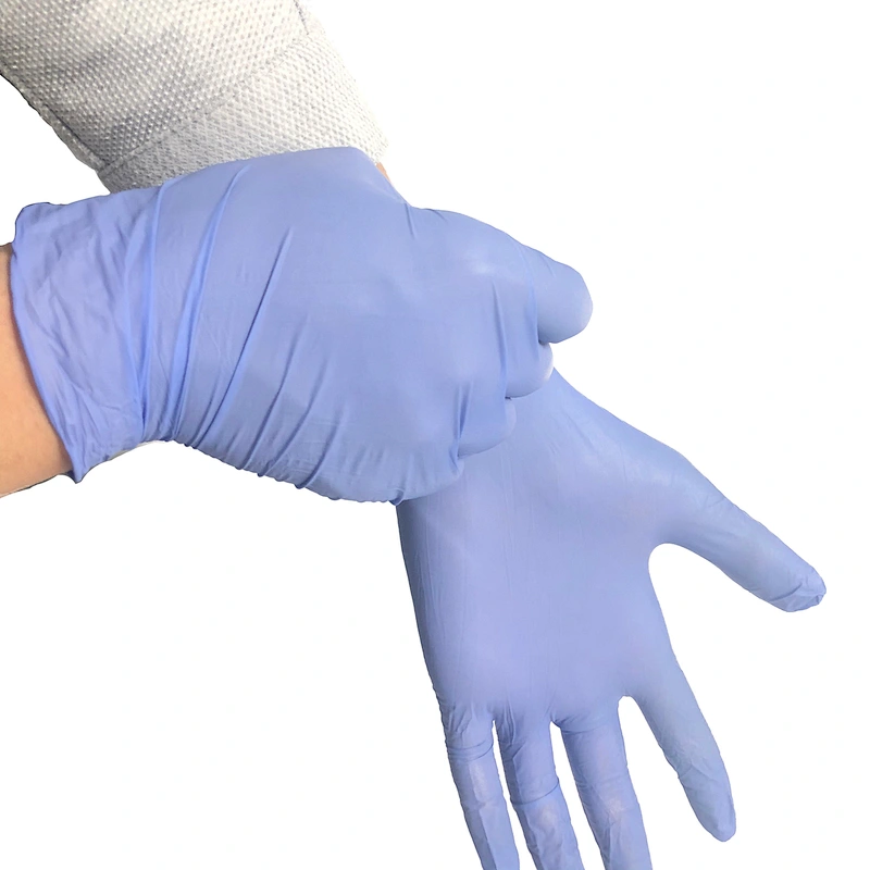 Good anti-slip powder free safety purple gloves beauty disposable maximum protection working purple 100% nitrile gloves