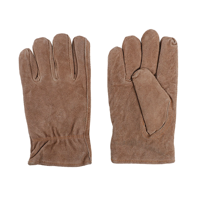 hot sale grade AB cow top-grain leather dark brown warm winter safety driver working gloves