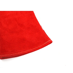 14 inch red ab grade fireproof cotton cow split leather safety welding gloves for laboratory