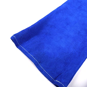 grade AB 14 inches royal blue flannelette lined cow split leather winter safety welding gloves