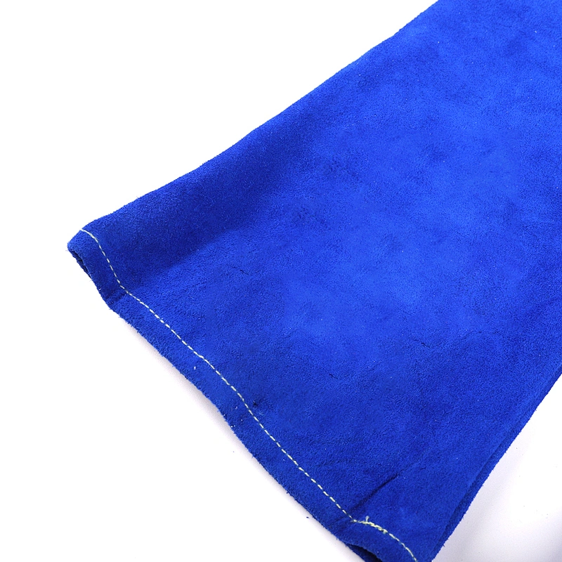 grade AB 14 inches royal blue flannelette lined cow split leather winter safety welding gloves