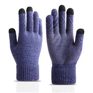 best winter unisex knitted warm non slip personality breathable touch screen gloves with logo