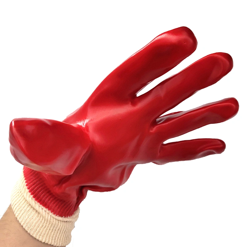 wholesale cheap anti acide radiator repair working pvc coated gloves for material handling