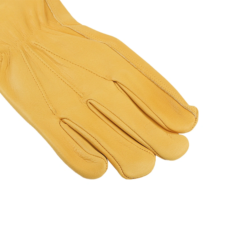 Grade AB rounded flat sleeves winter comfortable leather work driver gloves with flexible thumb