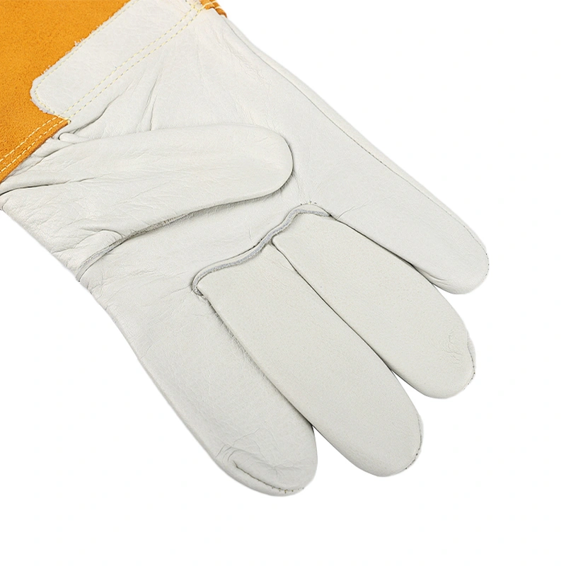 high quality grade A para aramid knitted heavy cowhide leather pair safety work welding gloves