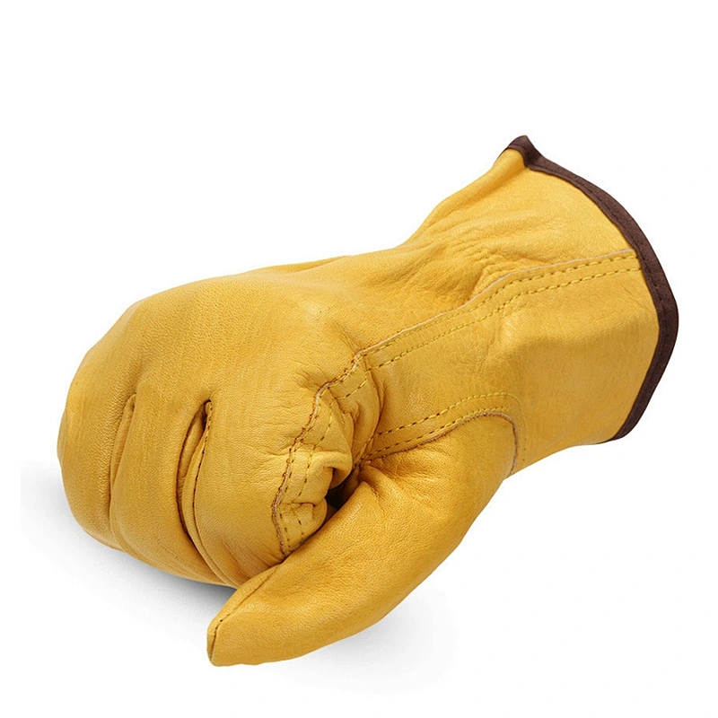 Wholesale Labor Work Gloves Cowhide Leather Gloves Driving Construction Motorcycle  gardening Gloves