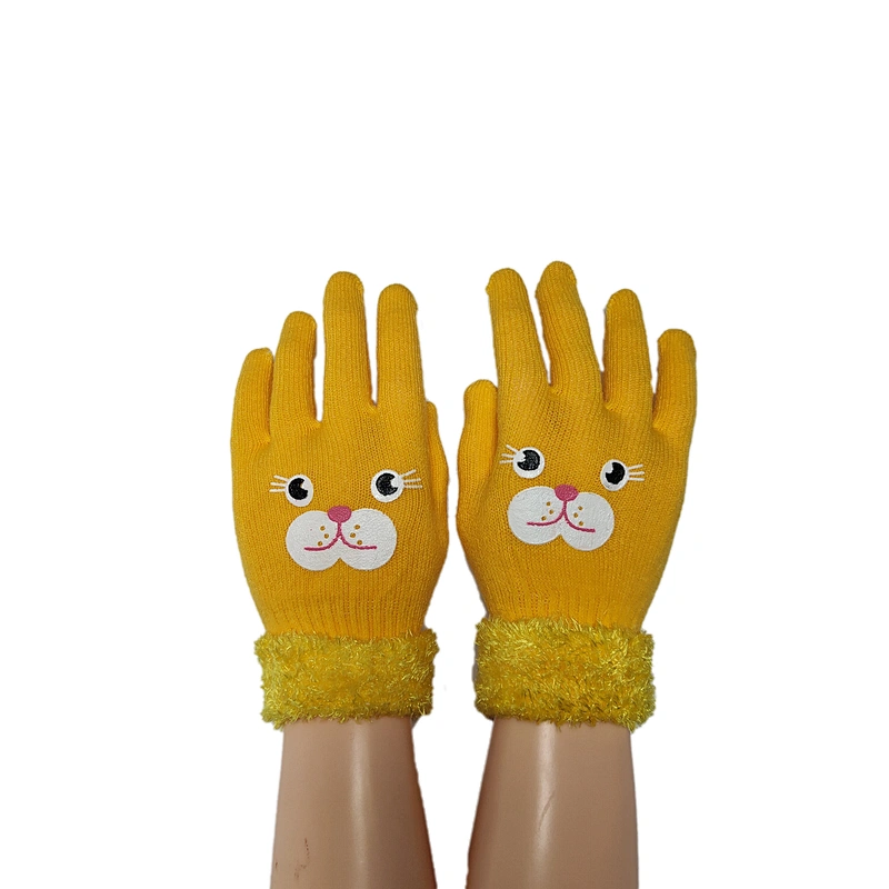 most popular daily life use knitting acrylic private label winter fashion gloves for sale