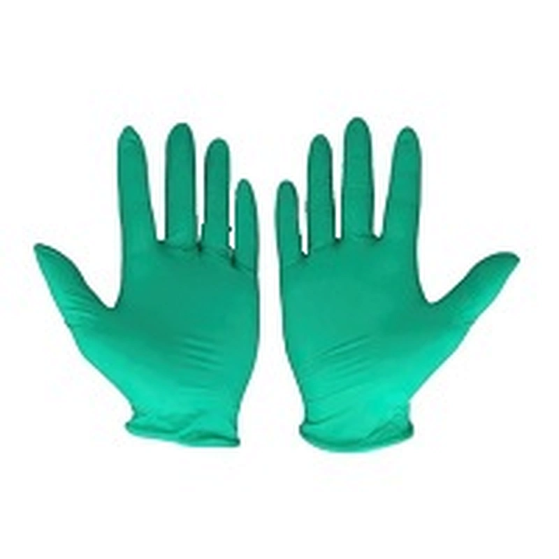 Wholesale green nitrile gloves disposable powder free boxing vinyl gloves