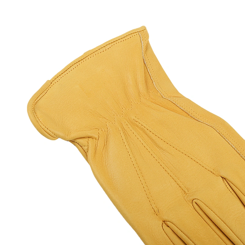 Grade AB rounded flat sleeves winter comfortable leather work driver gloves with flexible thumb