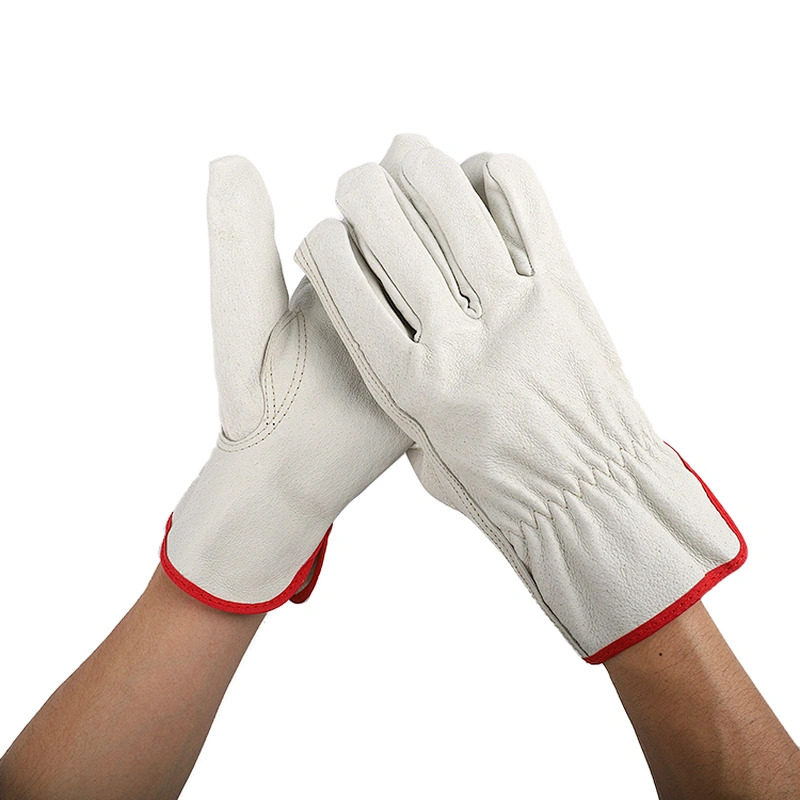 grade AB custom flexible thumb pig top grain leather warm men winter driving safety gloves
