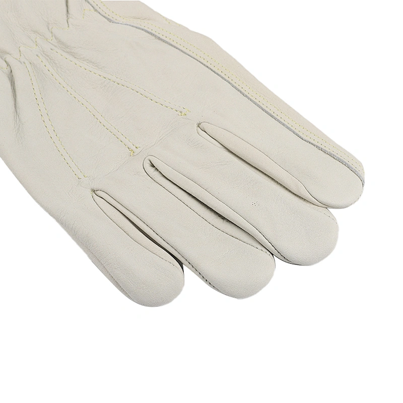 custom logo grade AB grain leather flexible thumb winter industrial works safety driver glove