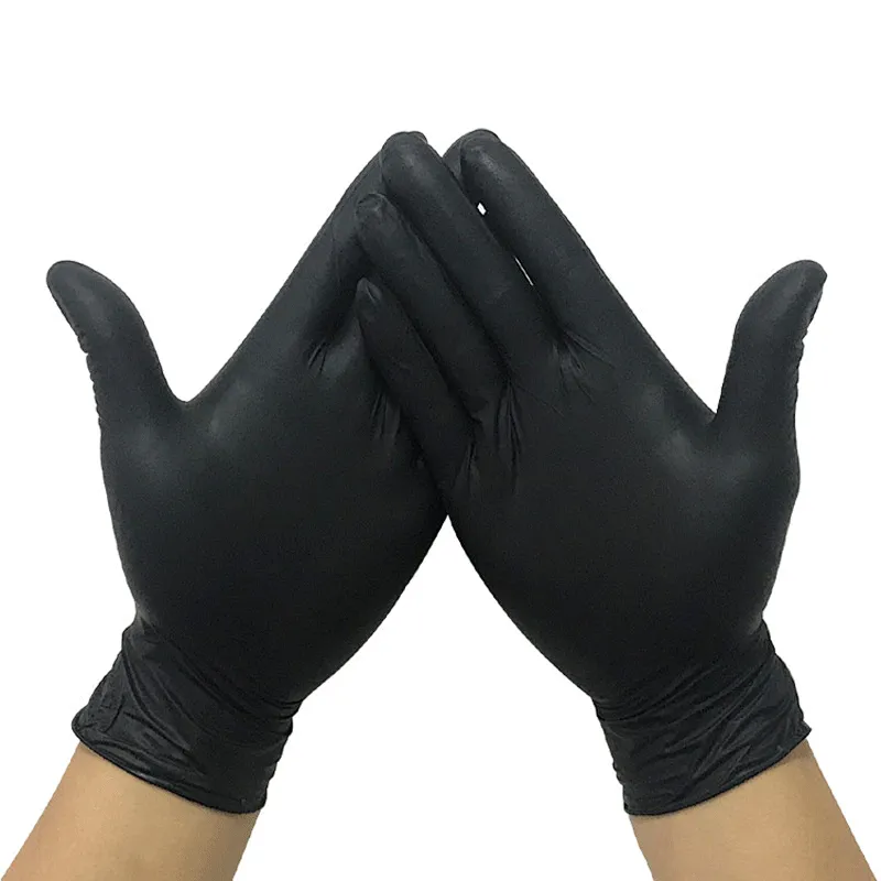 Good quality disposable powder free black nitrile gloves Top examination ce certified work gloves