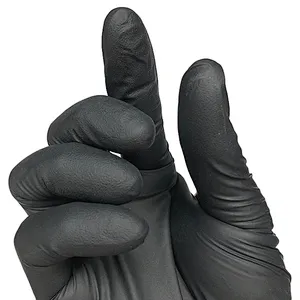 Wholesale cheap disposable powder free black nitrile gloves water proof non medical nitrile touch screen safety gloves