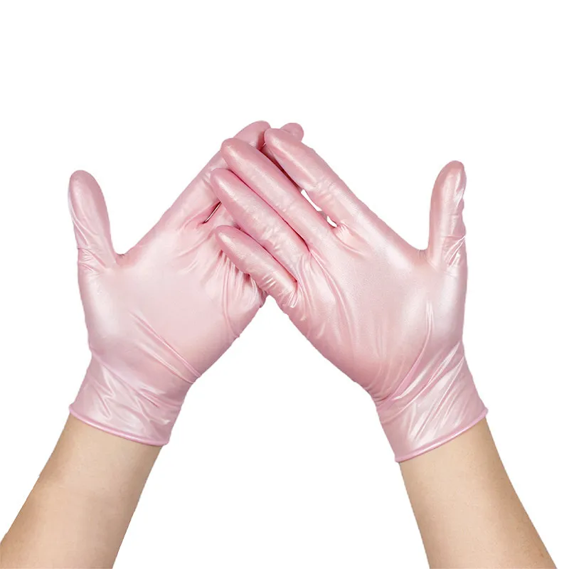 Hot pink pure nitrile gloves disposable powder free boxing nitrile gloves manufacturers