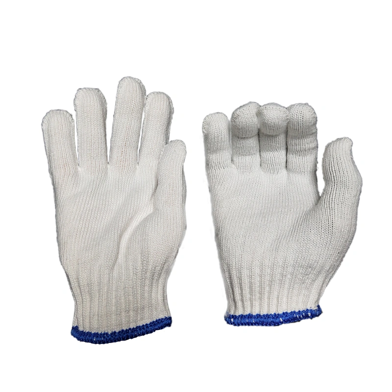 cheap price white industrial hand string knit yarn cotton gloves for construction work