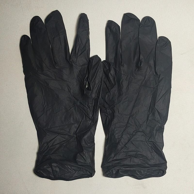 Cheap fashion black disposable Nitrile gloves manufacturer hot sale high quality non-slip puncture-resistant gloves