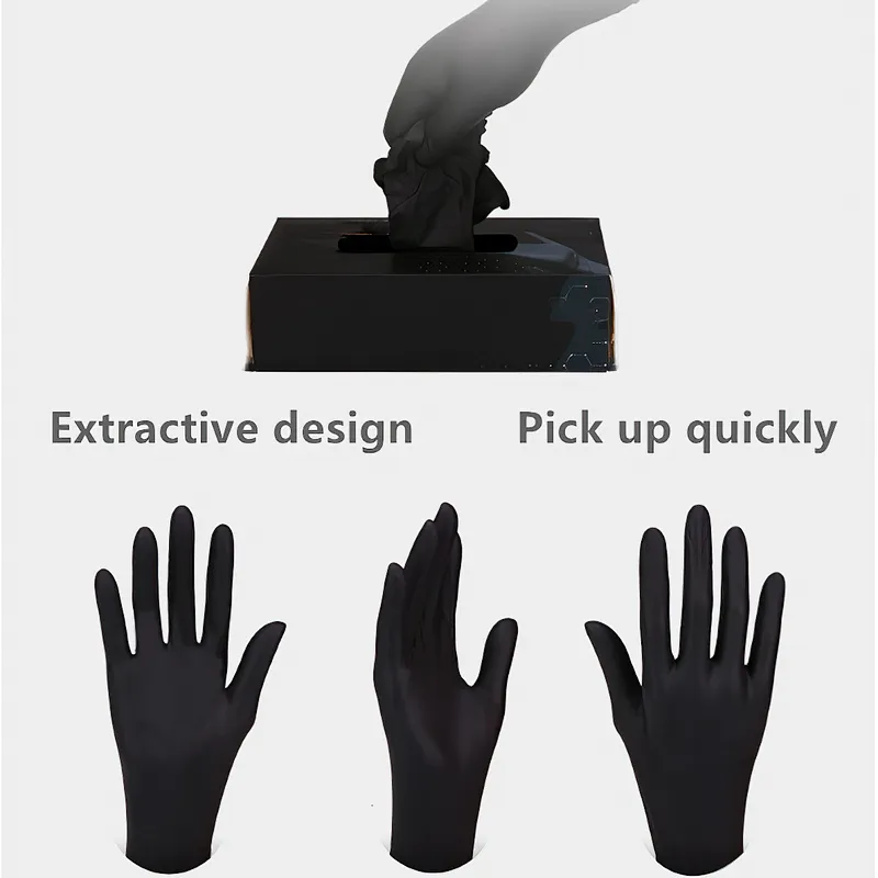 Wholesale cheap disposable powder free black nitrile gloves water proof non medical nitrile touch screen safety gloves