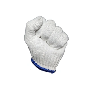 cheap price white industrial hand string knit yarn cotton gloves for construction work