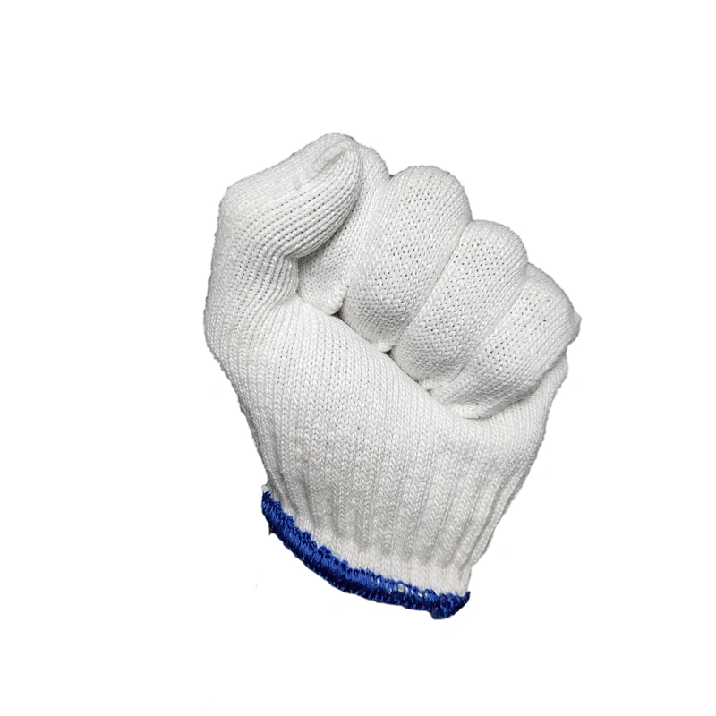 cheap price white industrial hand string knit yarn cotton gloves for construction work
