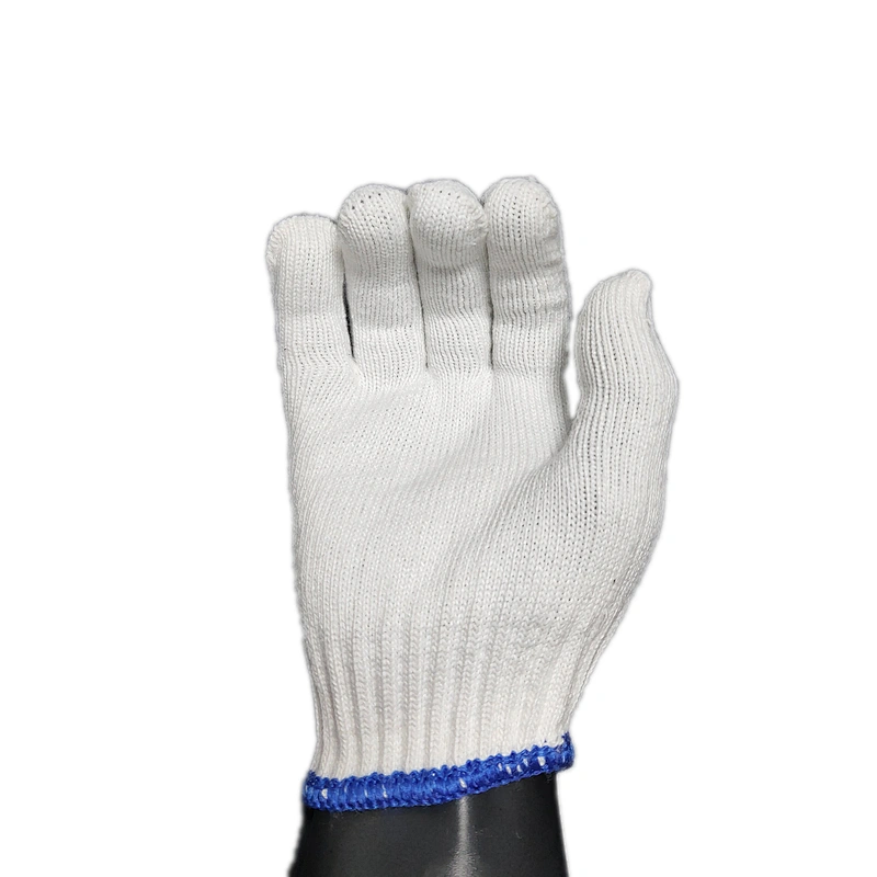 cheap price white industrial hand string knit yarn cotton gloves for construction work