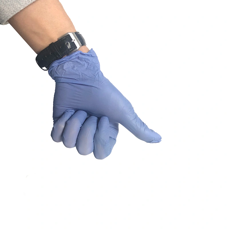 Disposable purple food grade powder - free nitrile gloves wholesale promotion mobile phone touch screen hygiene gloves