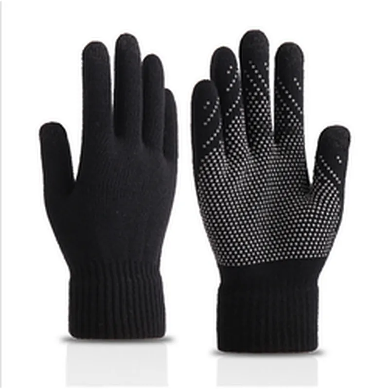 best winter unisex knitted warm non slip personality breathable touch screen gloves with logo