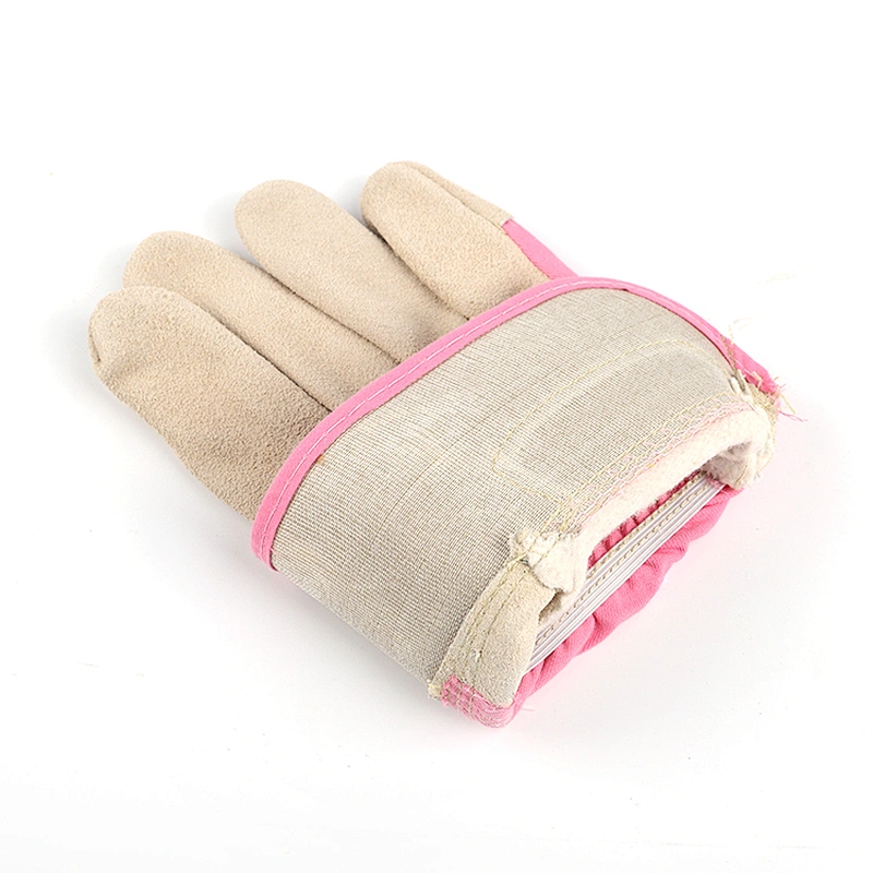 grade AB 10.5 inches gray winter original long cow leather comfortable safety working gloves for women
