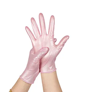 Hot pink nitrile gloves powder free cleaning gloves rubber nitrile