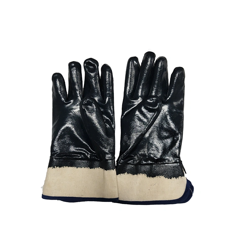 wholesale cheap black examination safety heavy duty dipped nitrile coated work gloves
