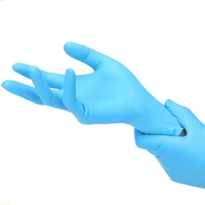 Wholesale blue powder free disposable nitrile gloves high quality manufacturers nitrile safety gloves