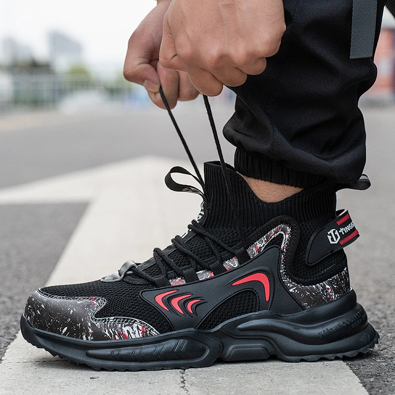 Wholesale steel baotou anti hit anti puncture high help lightweight fashion safety shoes cargo shoes tide shoes