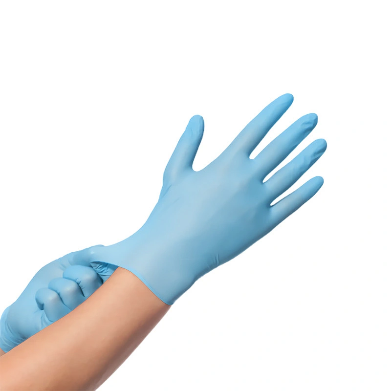 Cheap blue nitrile gloves  100 box powder free cleaning gloves rubber nitrile