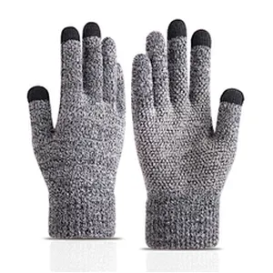 best winter unisex knitted warm non slip personality breathable touch screen gloves with logo