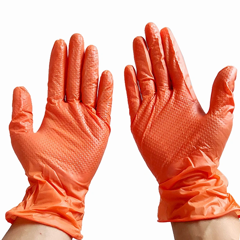 Wholesale nitrile gloves for women housework gloveworks orange nitrile disposable gloves