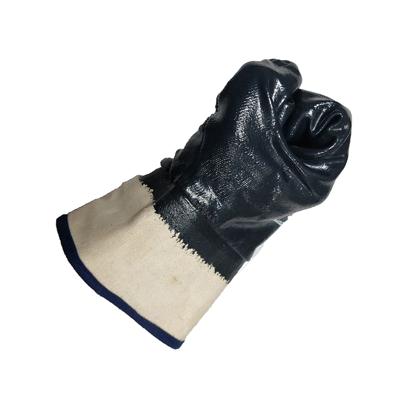 wholesale cheap black examination safety heavy duty dipped nitrile coated work gloves