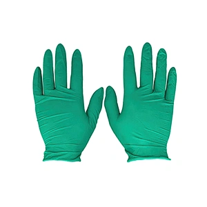 Hot price disposable safety clear green pure nitrile gloves Wholesale powder free Anti-slip household safety green gloves