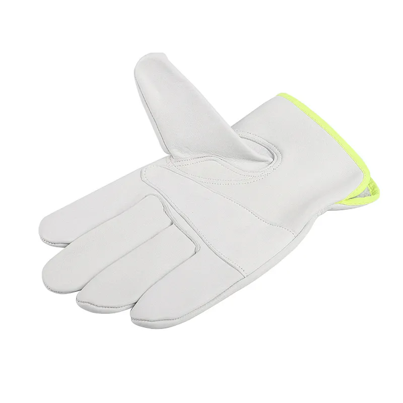 Hot sales Grade AB whole sheepskin white flexible thumb Driver leather work safety gloves