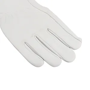Hot sales Grade AB whole sheepskin white flexible thumb Driver leather work safety gloves