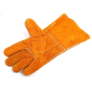 grade AB yellow heat resistant oven breathable argon safety construction work welding gloves