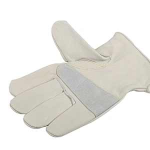 custom logo grade AB grain leather flexible thumb winter industrial works safety driver glove