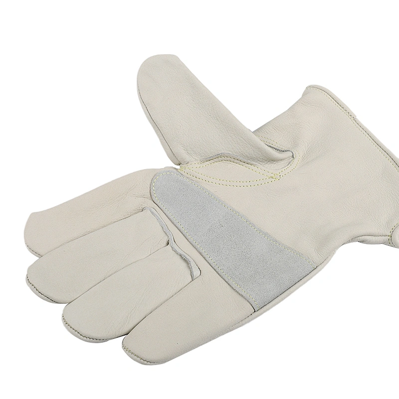 custom logo grade AB grain leather flexible thumb winter industrial works safety driver glove