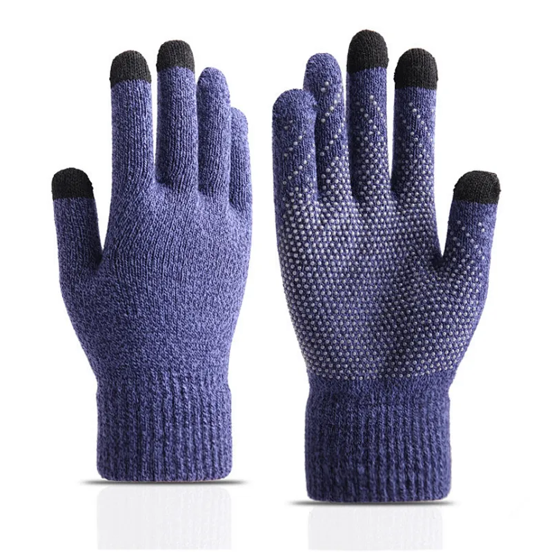 best winter unisex knitted warm non slip personality breathable touch screen gloves with logo